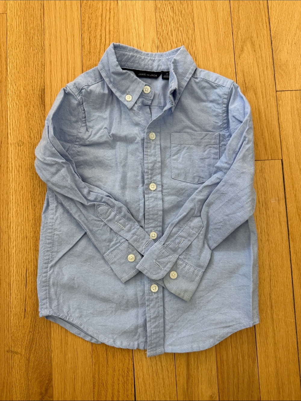Janie and Jack Light Blue Button-Down Shirt for Kids - Classic Oxford Style